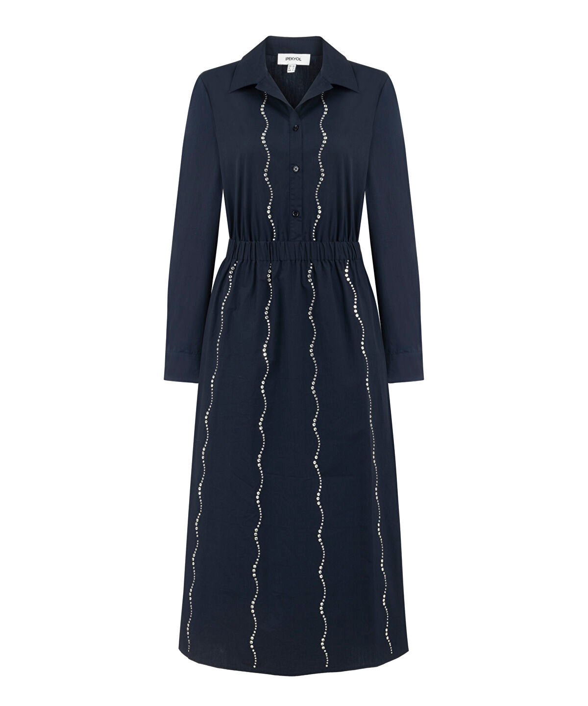 Rhinestone Embellished Poplin Dress