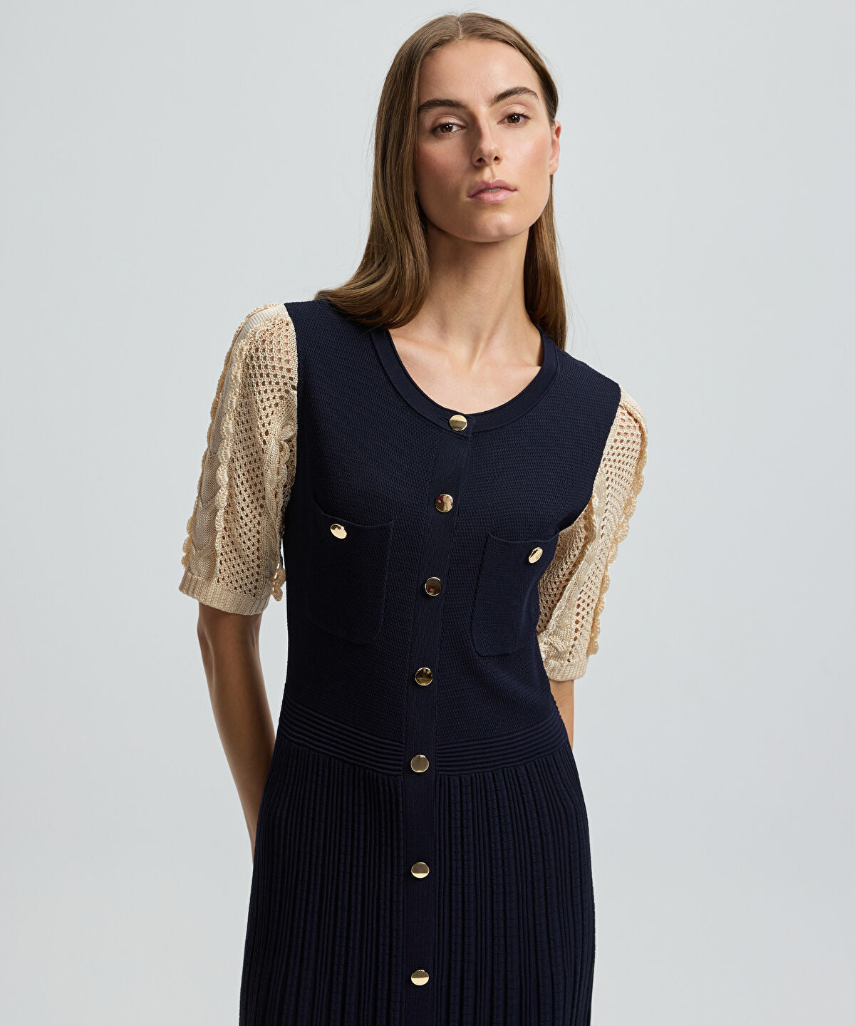 Zoomed Color-Block Knit Dress