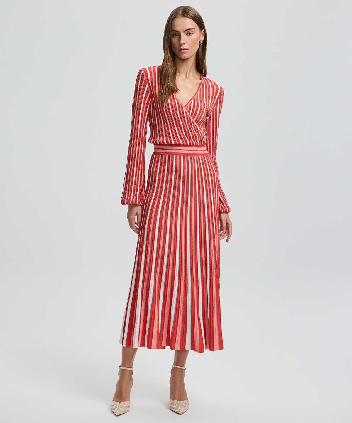 Lurex Thread Wrap Dress 
