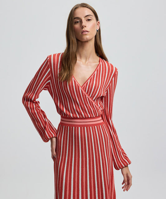Lurex Thread Wrap Dress 