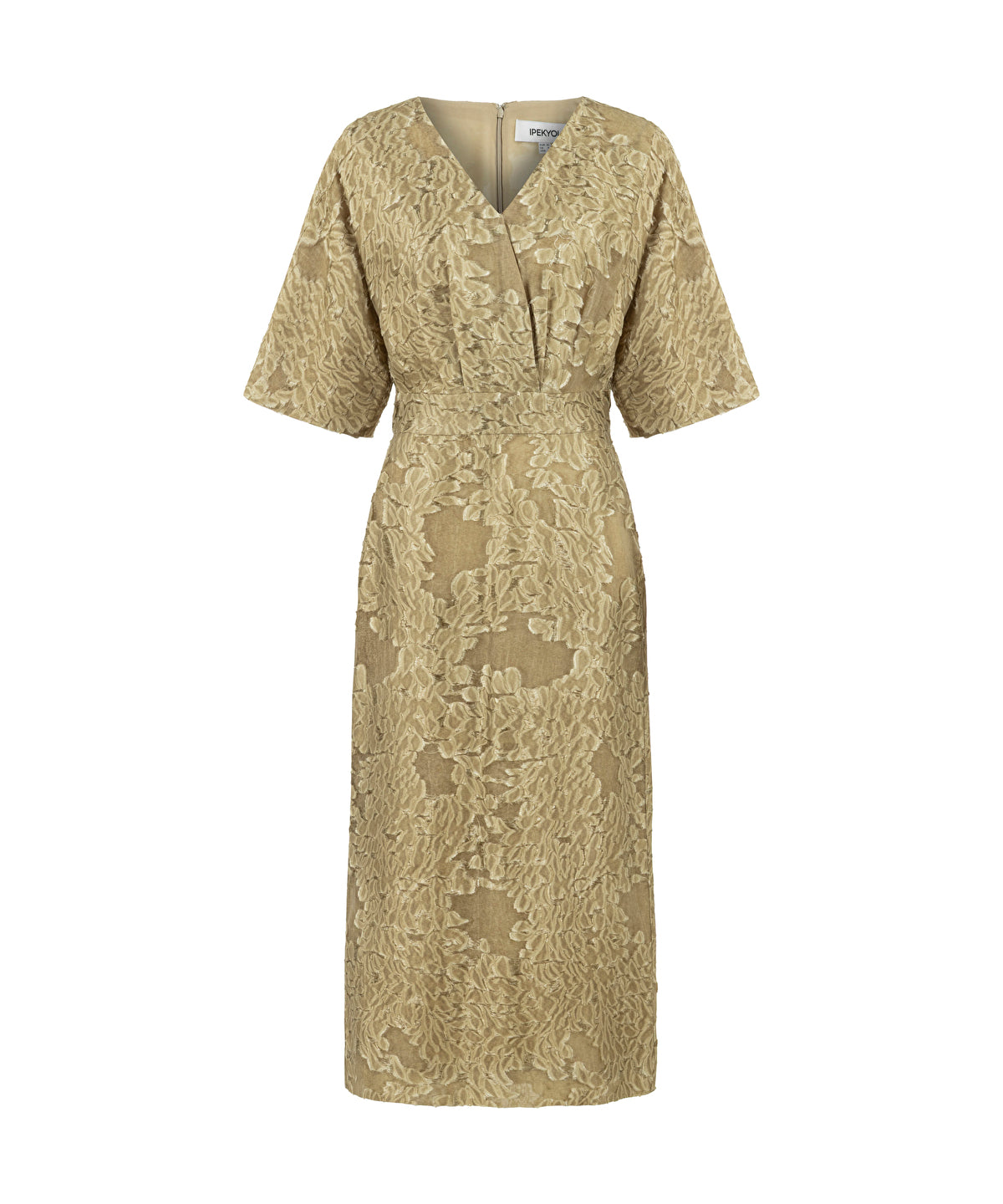 Zoomed Jacquard V-Neck Midi Dress