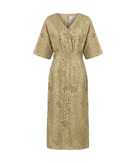 Jacquard V-Neck Midi Dress