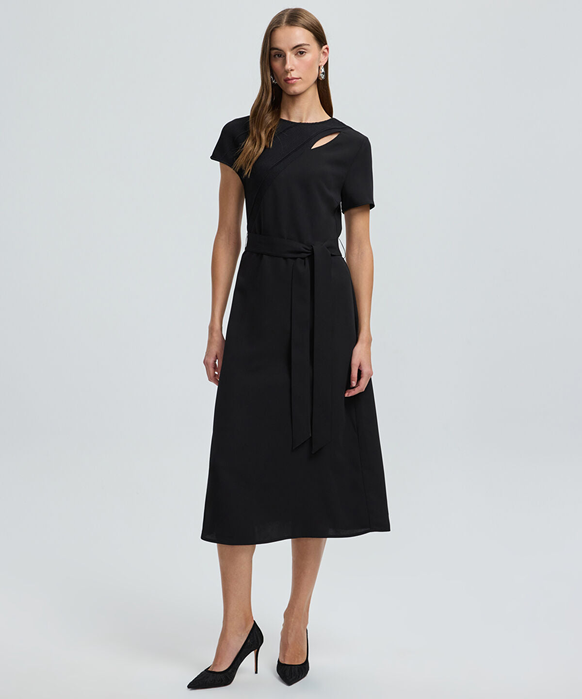 Zoomed Belted Cutout Dress