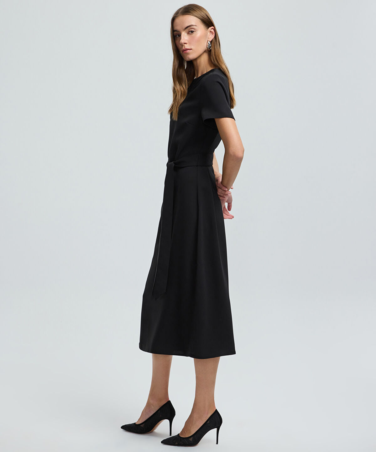Zoomed Belted Cutout Dress