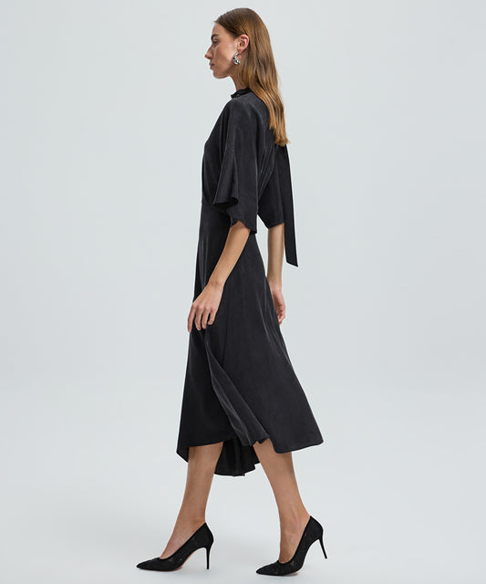 Midi Dress with Embellished Scarf 