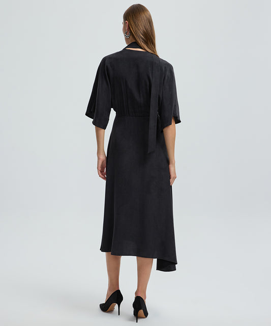 Midi Dress with Embellished Scarf 