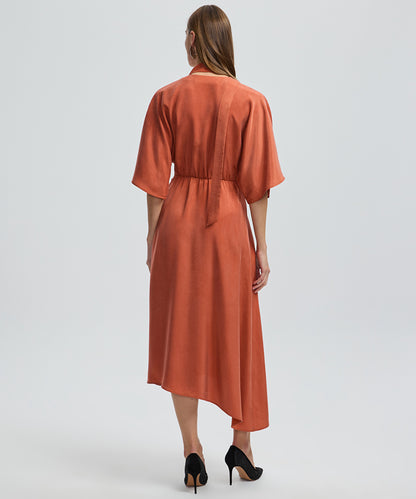 Midi Dress with Embellished Scarf 