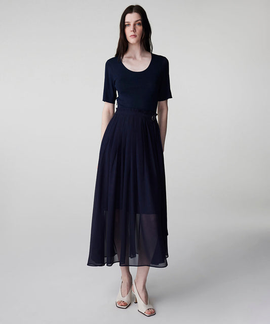 Belted Combination Dress