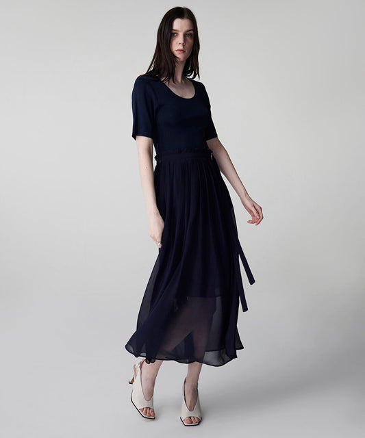 Belted Combination Dress