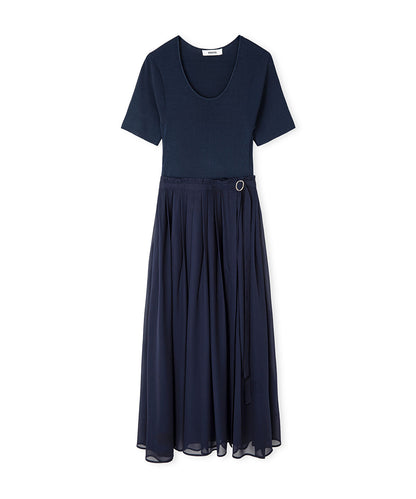 Belted Combination Dress