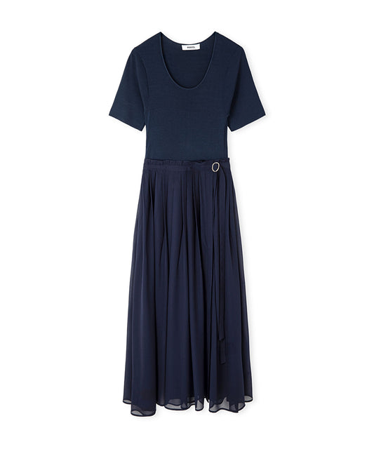 Belted Combination Dress