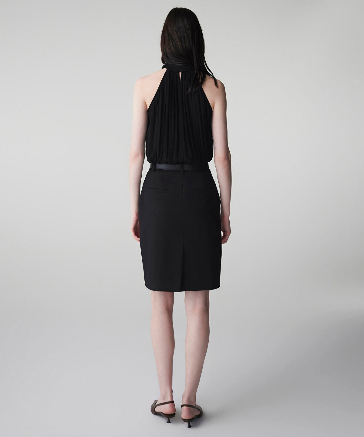Zoomed Belted Combination Dress
