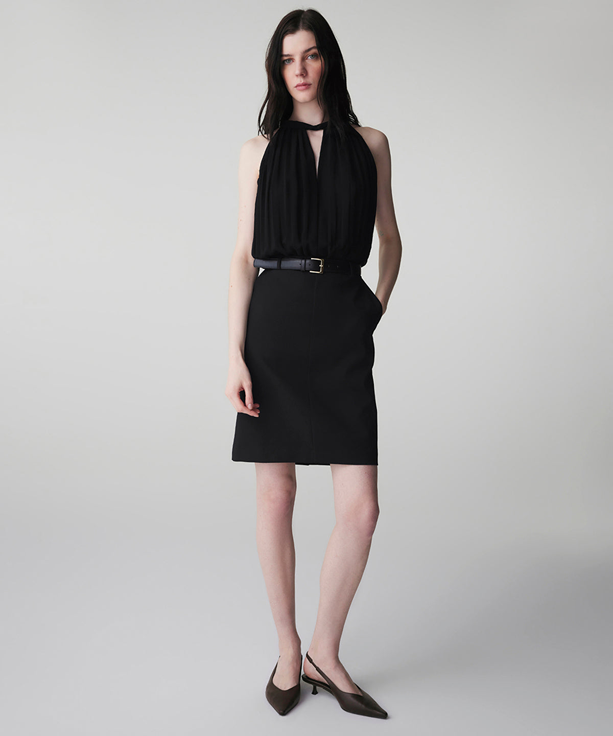 Belted Combination Dress