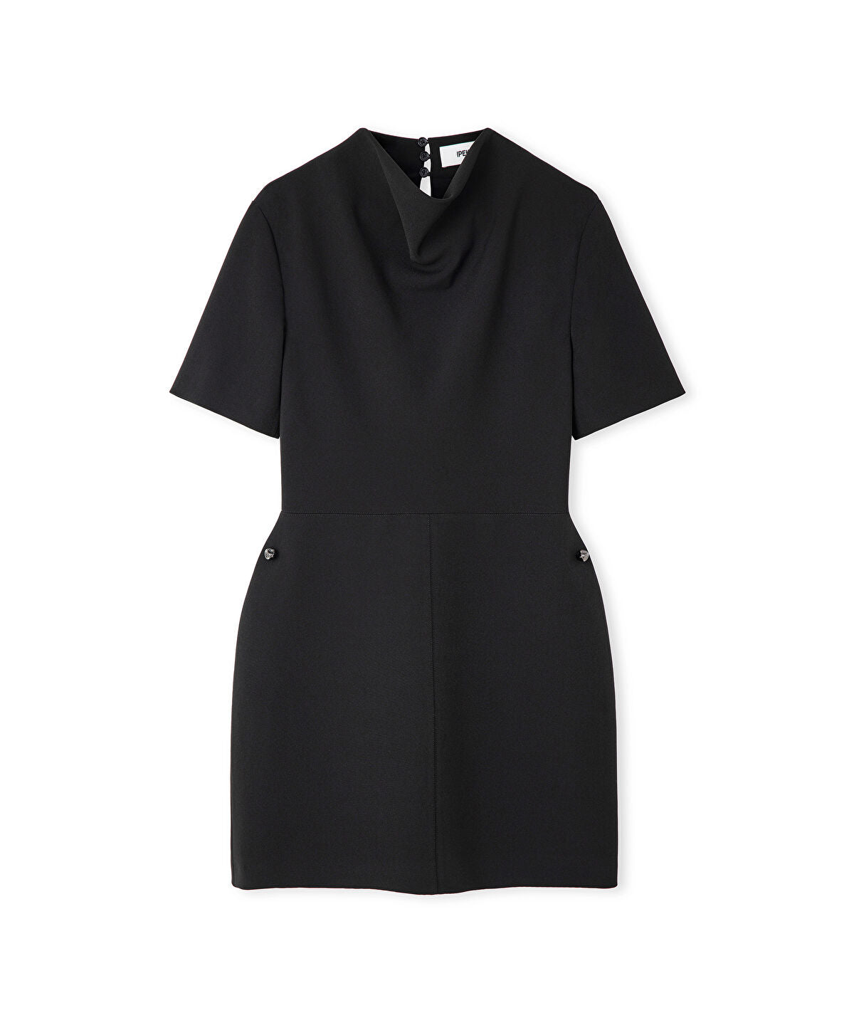 Sculpted Draped Neck Mini Dress