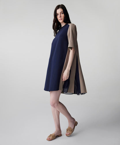 Color-Block Mixed Dress