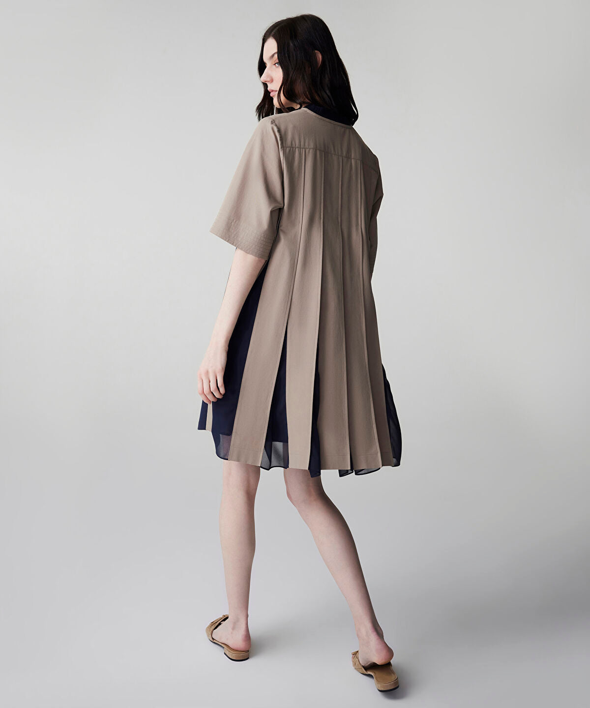 Zoomed Color-Block Mixed Dress