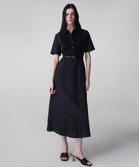 Belted Combination Dress