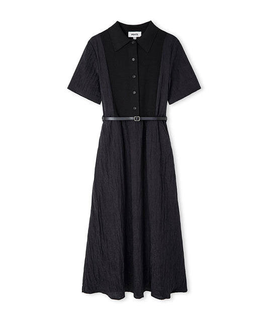 Belted Combination Dress