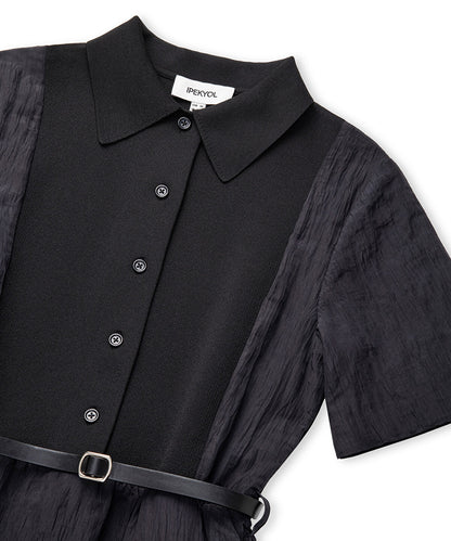 Belted Combination Dress