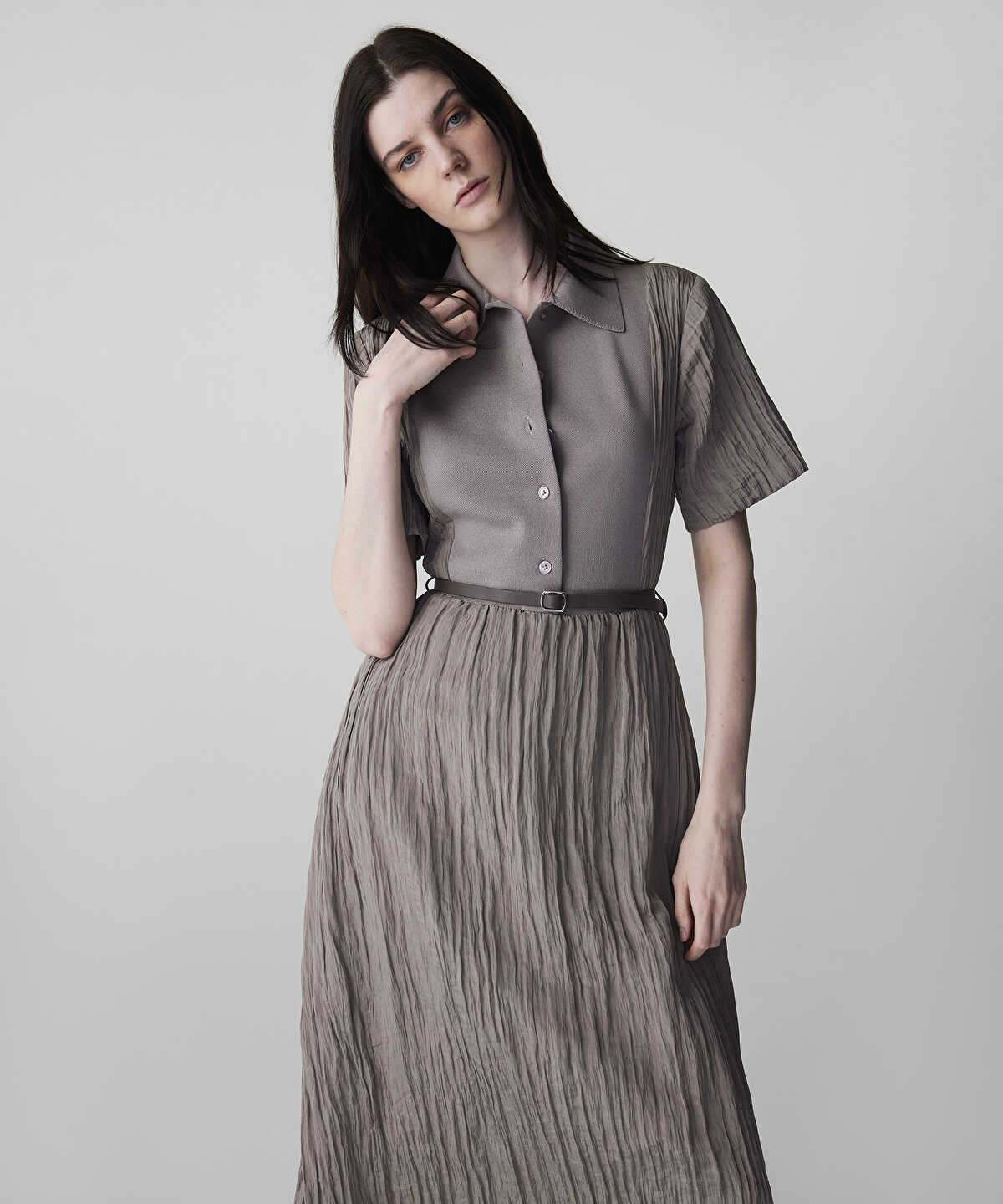 Belted Combination Dress