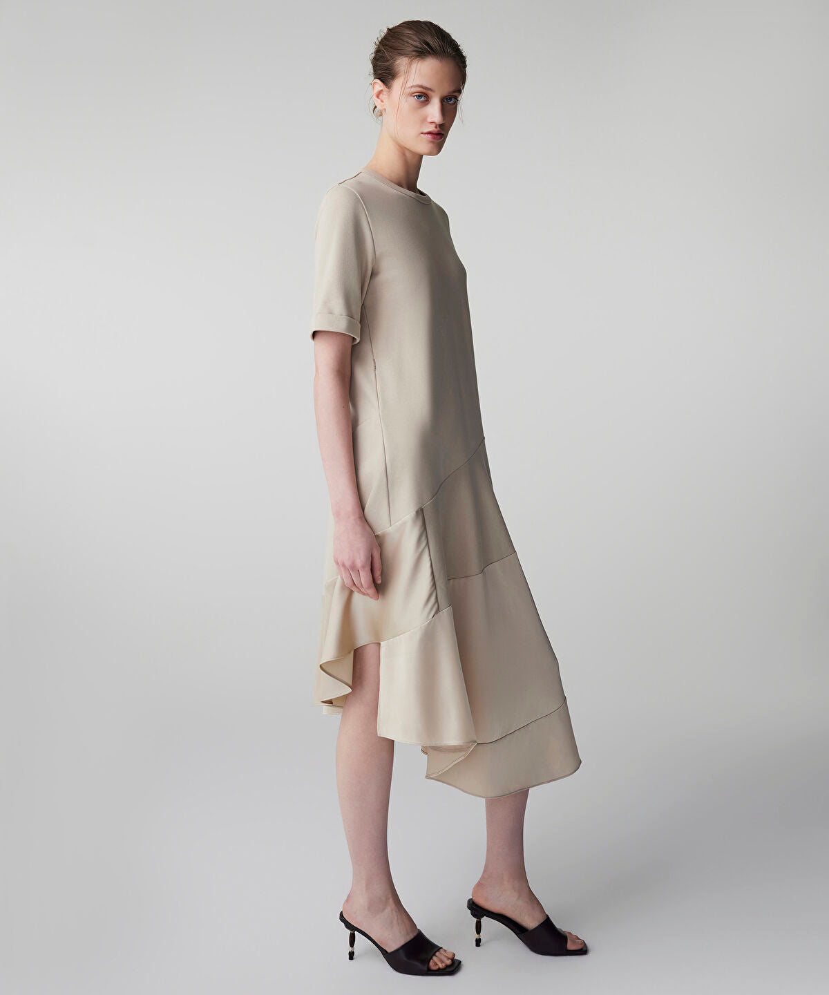 Zoomed Asymmetric Mixed Dress 