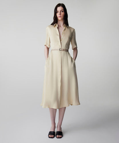Belted Cupro Dress