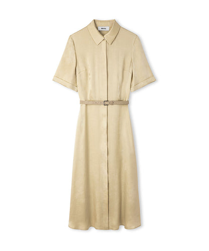 Belted Cupro Dress