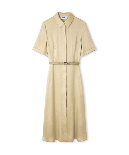 Belted Cupro Dress
