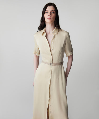 Belted Cupro Dress