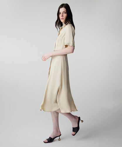 Belted Cupro Dress