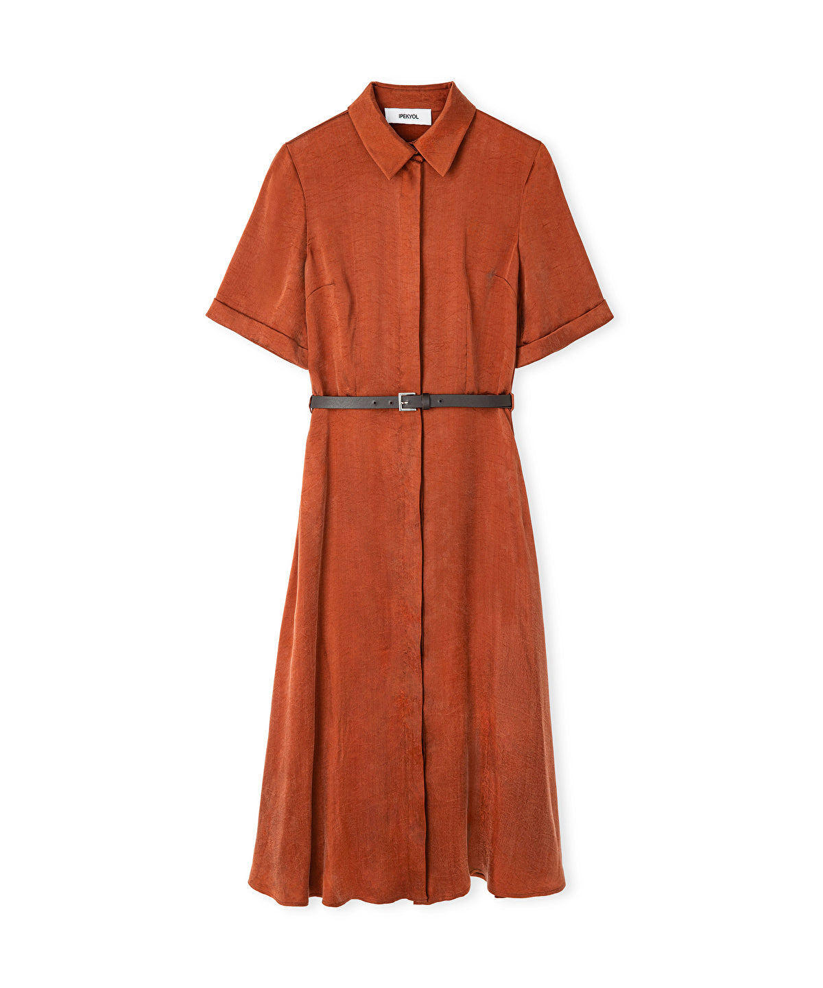 Zoomed Belted Cupro Dress