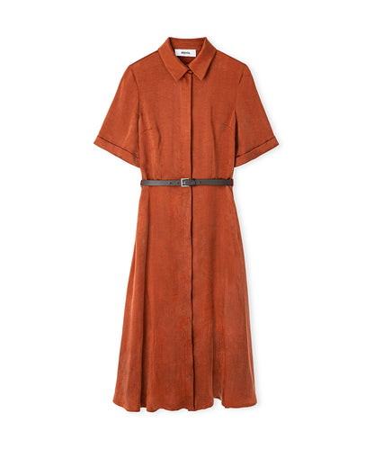 Belted Cupro Dress