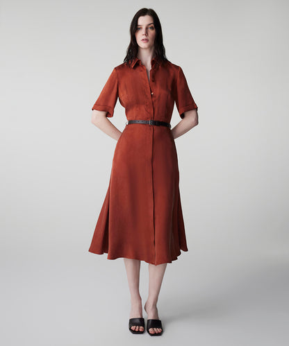 Belted Cupro Dress