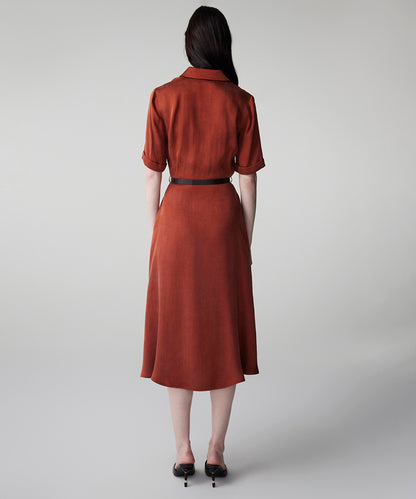 Belted Cupro Dress