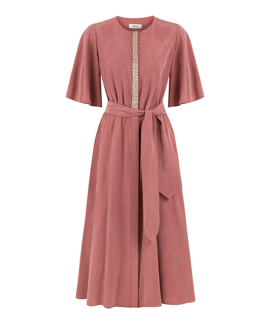 Embroidered Cupro Dress