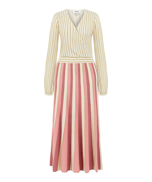 Color-Block Lurex Knit Dress