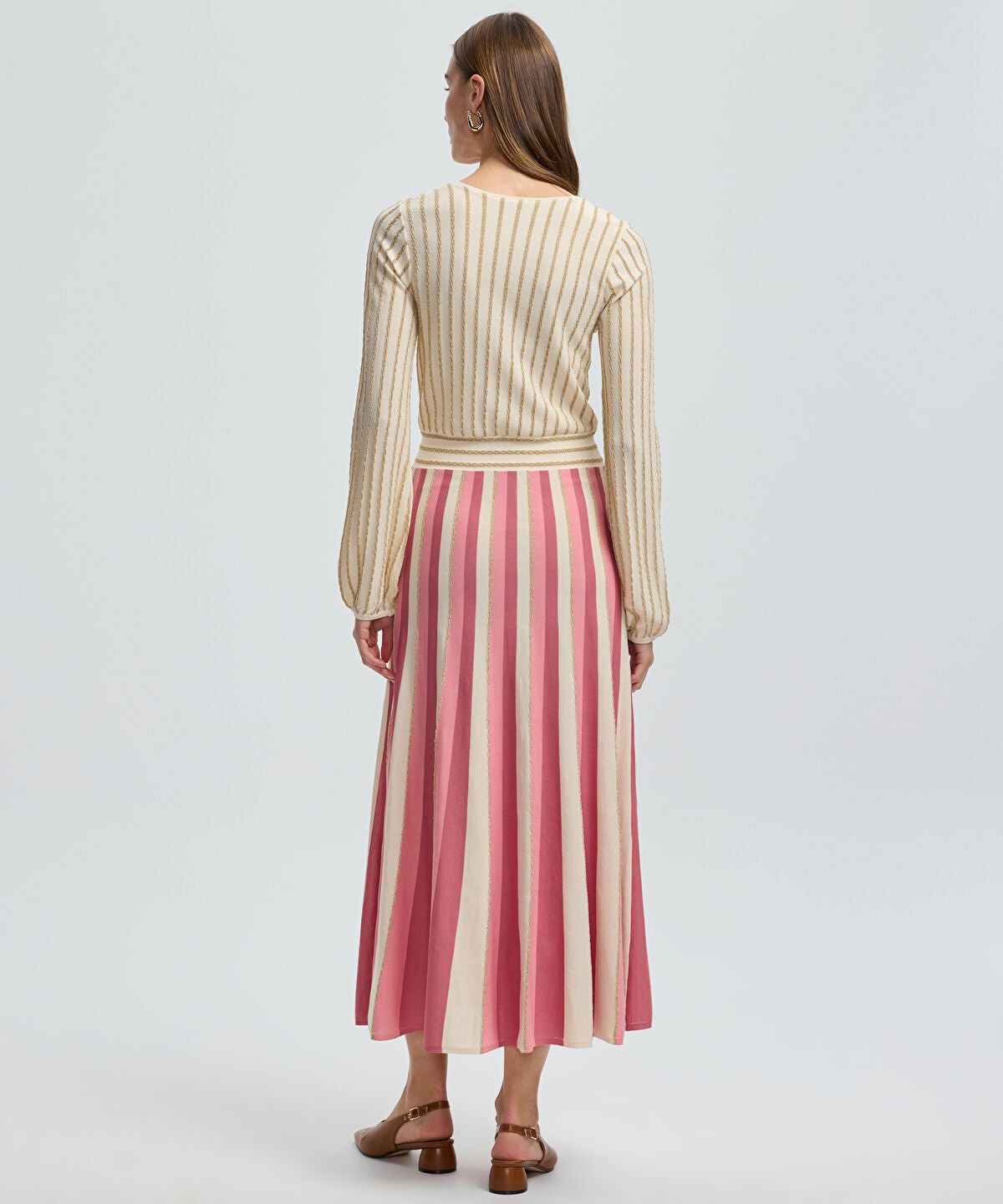 Zoomed Color-Block Lurex Knit Dress