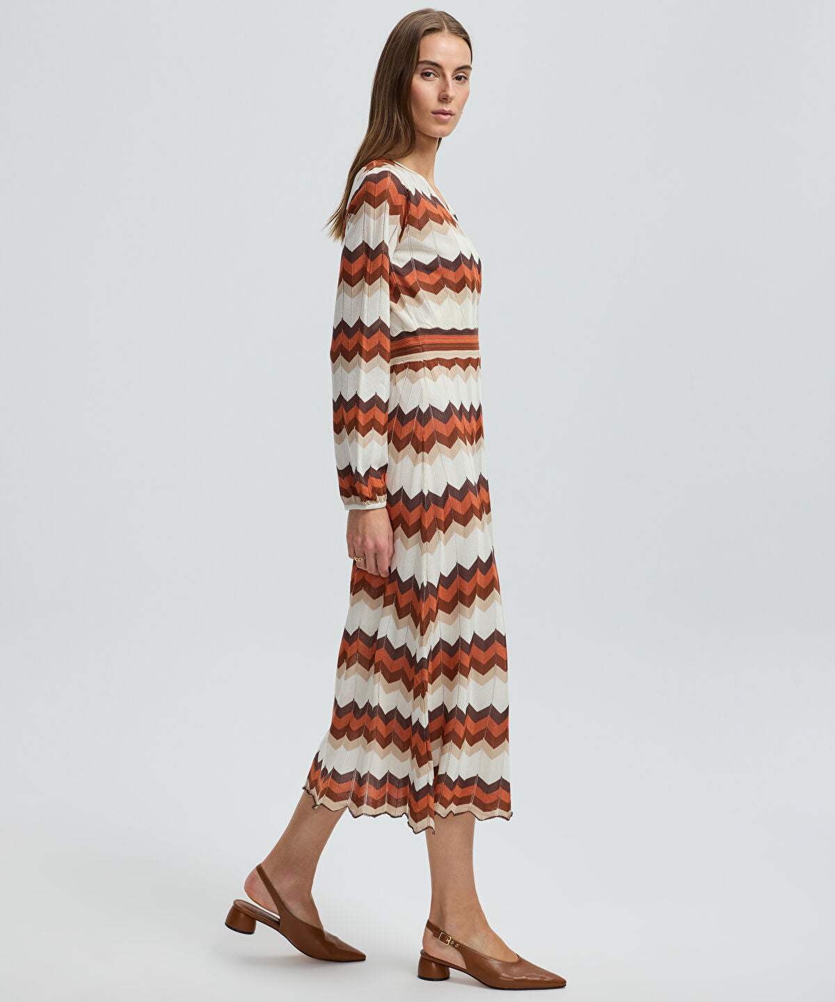 Zoomed Color-Block Knit Wrap Dress