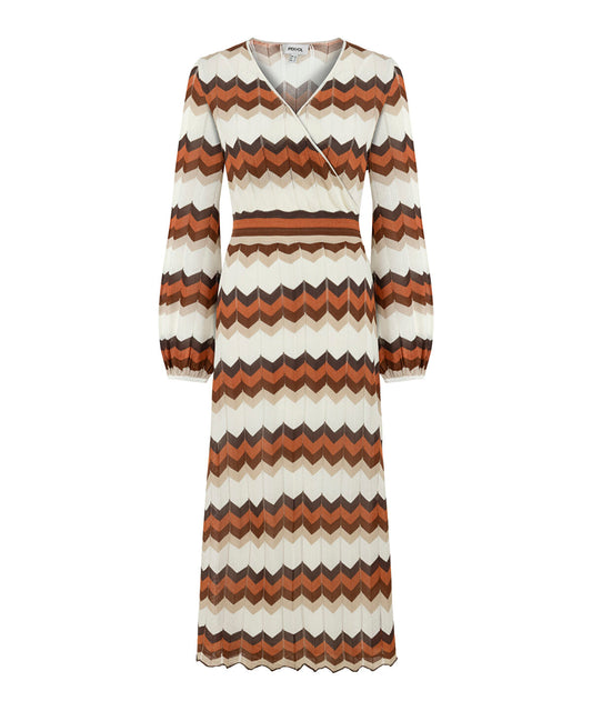 Color-Block Knit Wrap Dress