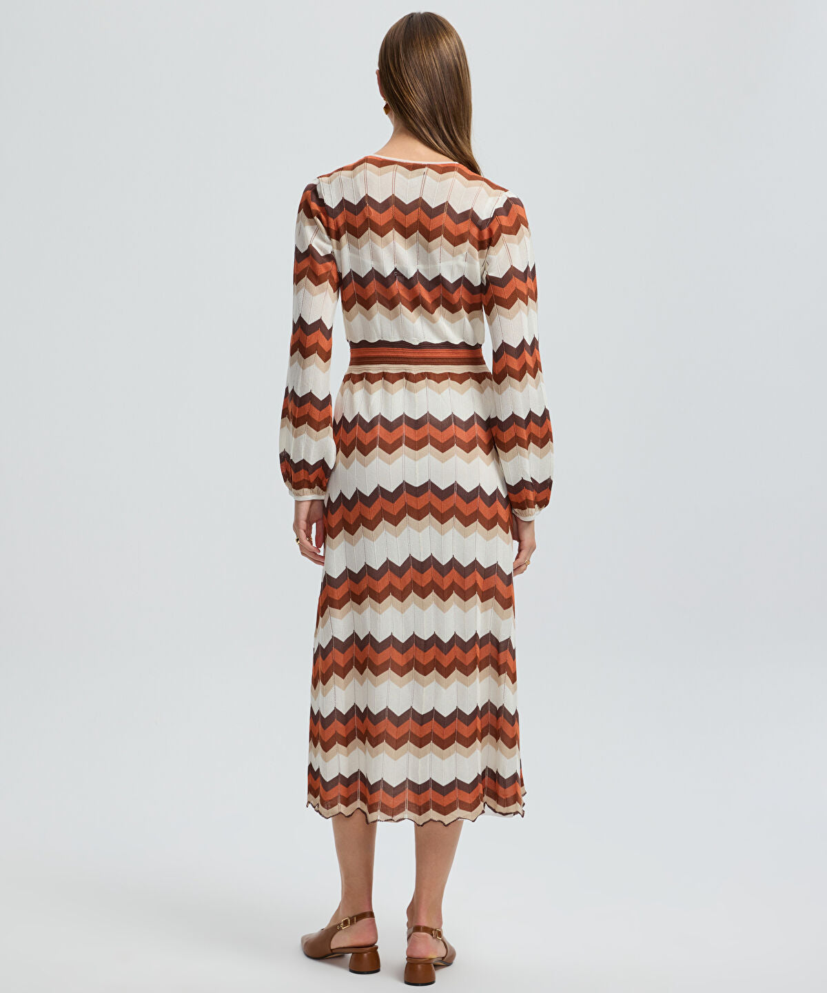 Zoomed Color-Block Knit Wrap Dress
