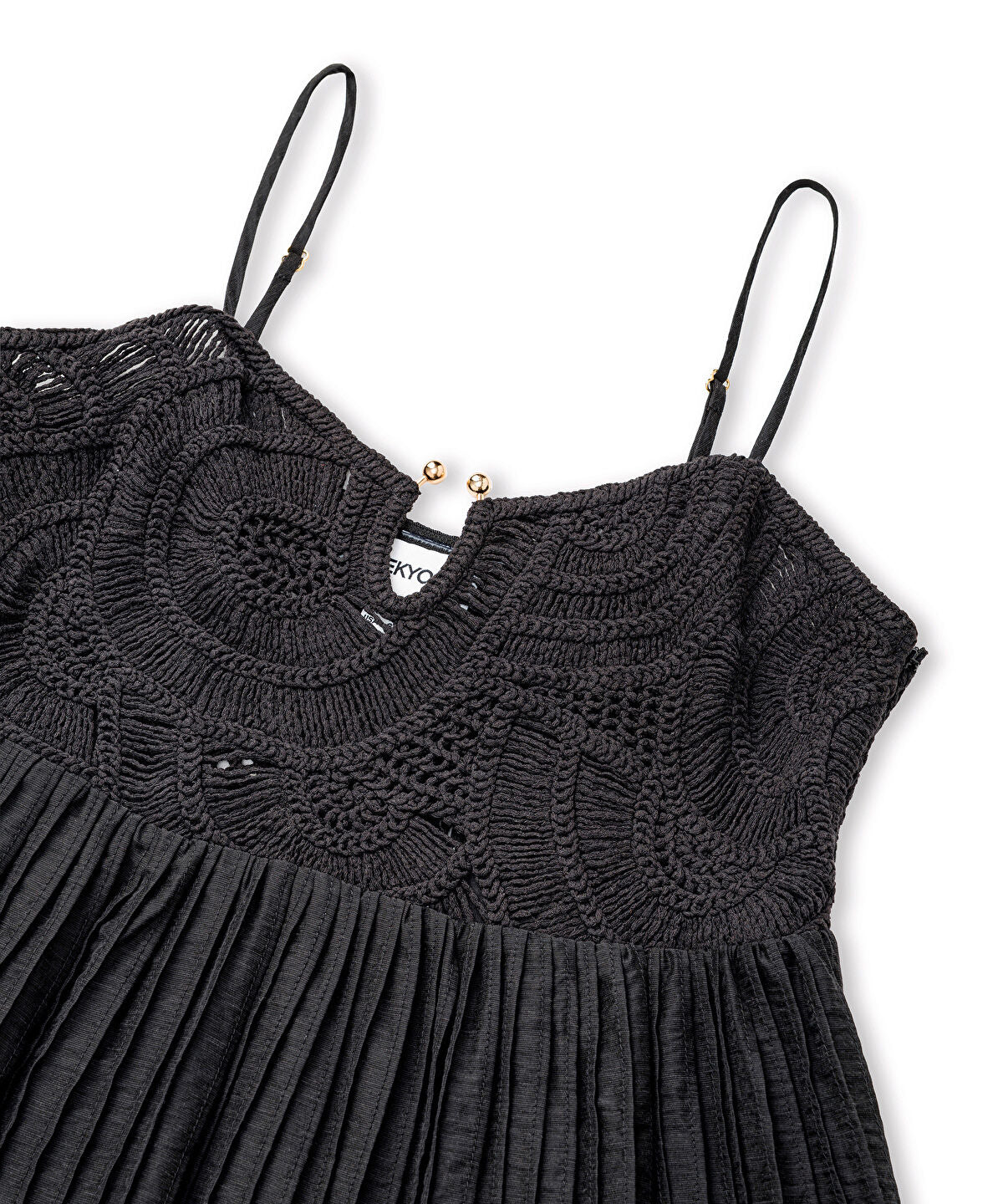 Zoomed Crochet-Panel Dress