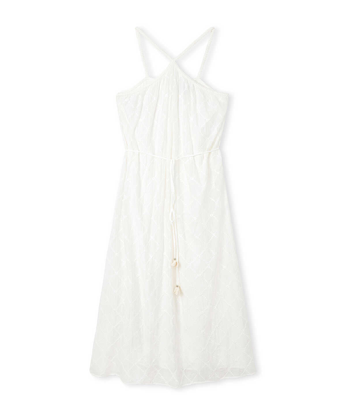 Embroidered Halter Dress