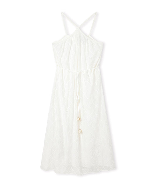 Embroidered Halter Dress