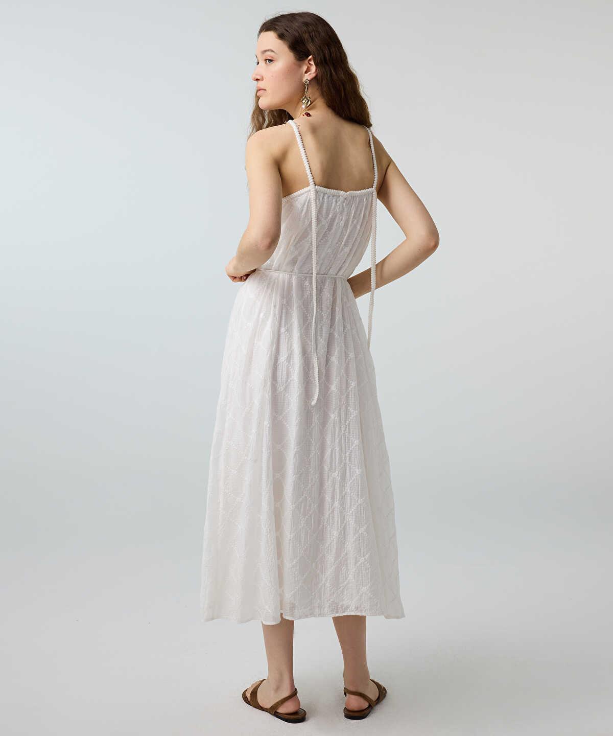 Embroidered Halter Dress