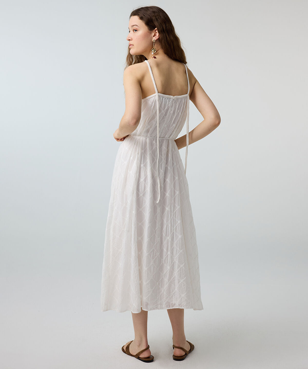 Embroidered Halter Dress