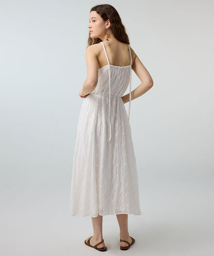 Embroidered Halter Dress