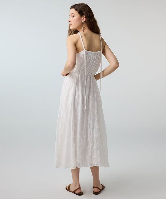Embroidered Halter Dress