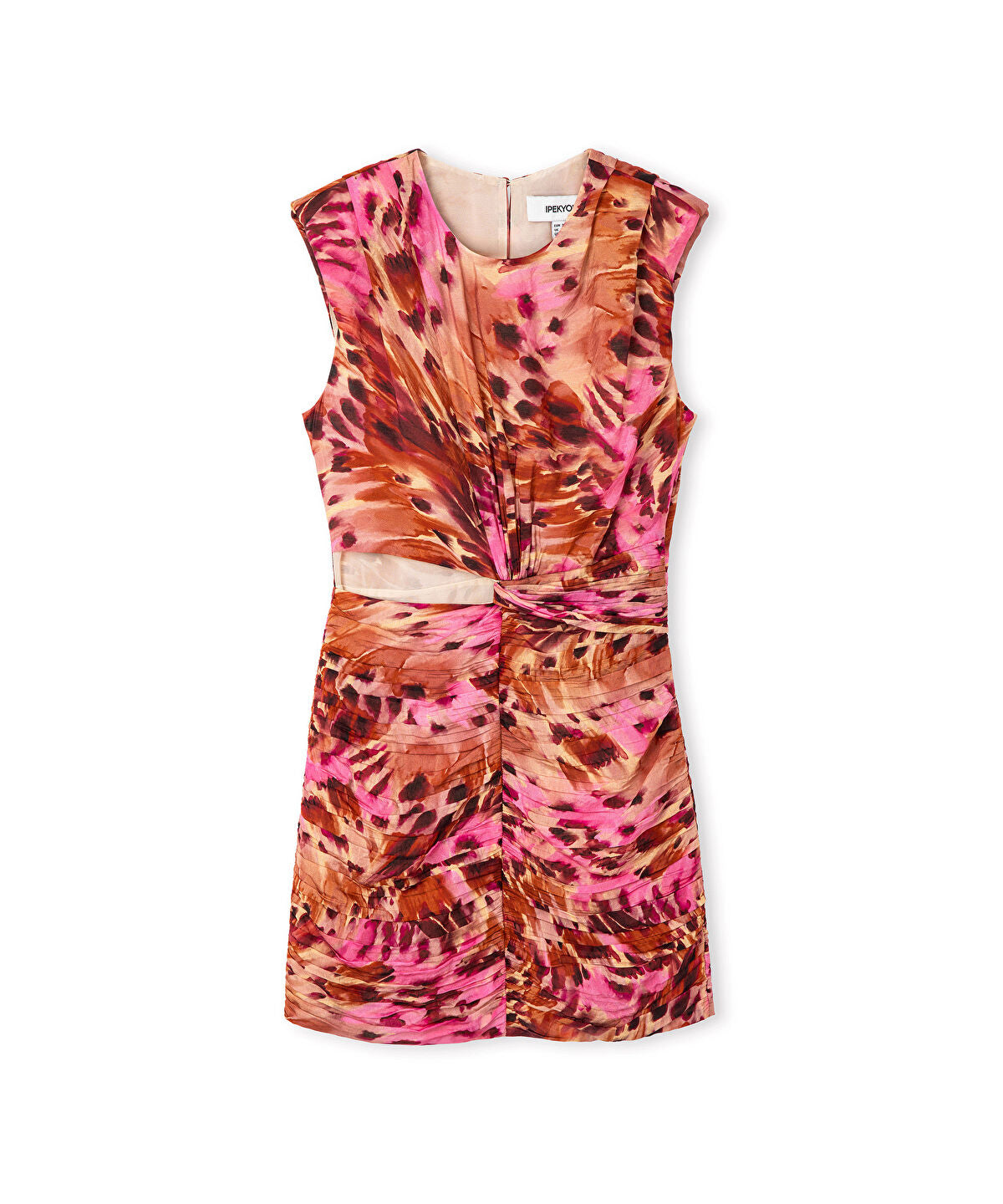 Zoomed Cutout Waist Pleated Mini Dress