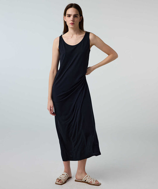 Scarf-Detailed Cupro Dress