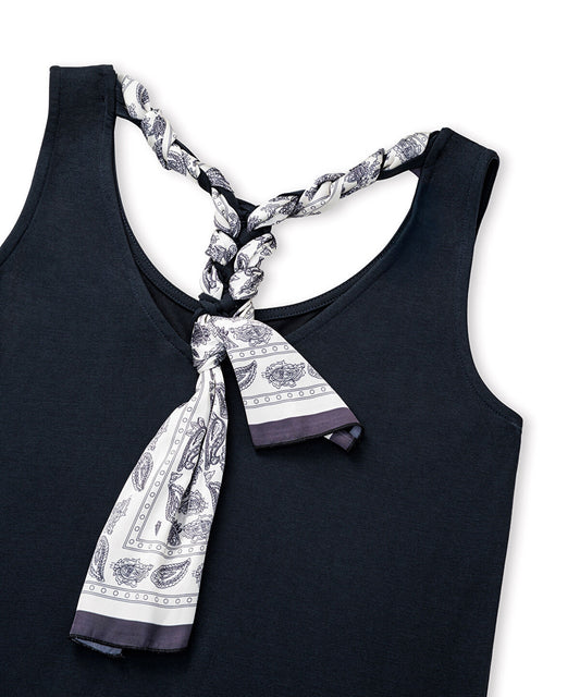 Scarf-Detailed Cupro Dress